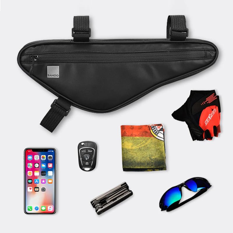 ROSWHEEL Bike Storage Frame Bag 121469 Bicycle Top Tube Triangle Bag Water Resistant Cycling Pack Bike Pouch Storage Bag (122057) - Image 4